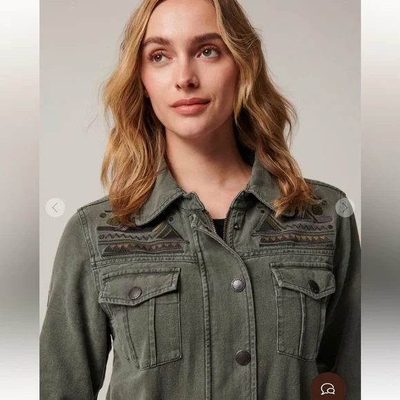 NWOT Overland Falcon Embroidered Utility Jacket - Distressed Slate - Women’s S - Picture 2 of 11